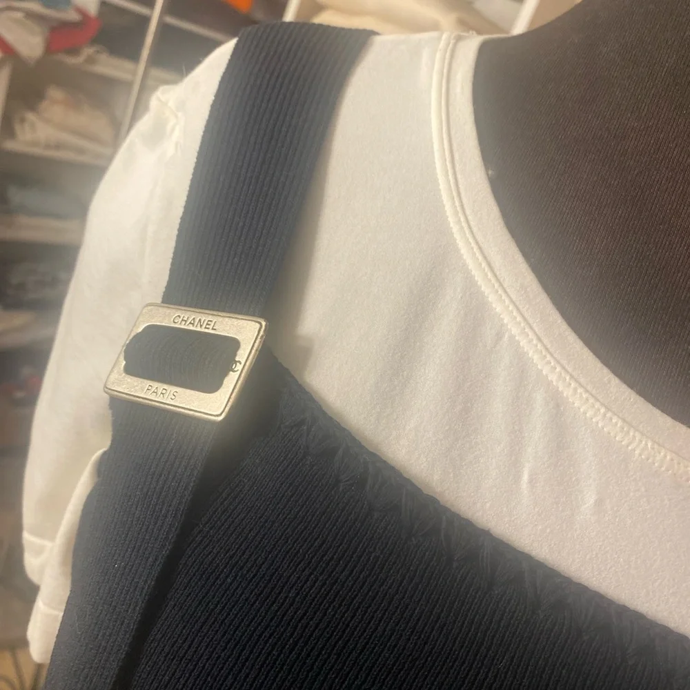 Chanel Vintage 2005 Cruise Collection Buckle Strap Knit Tank Top